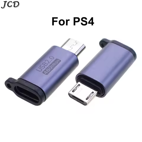 1-5PCS For PS4 Game Controller Type-C Female to Micro USB Male Power Supply Charging Adapter USB C Charger Converter