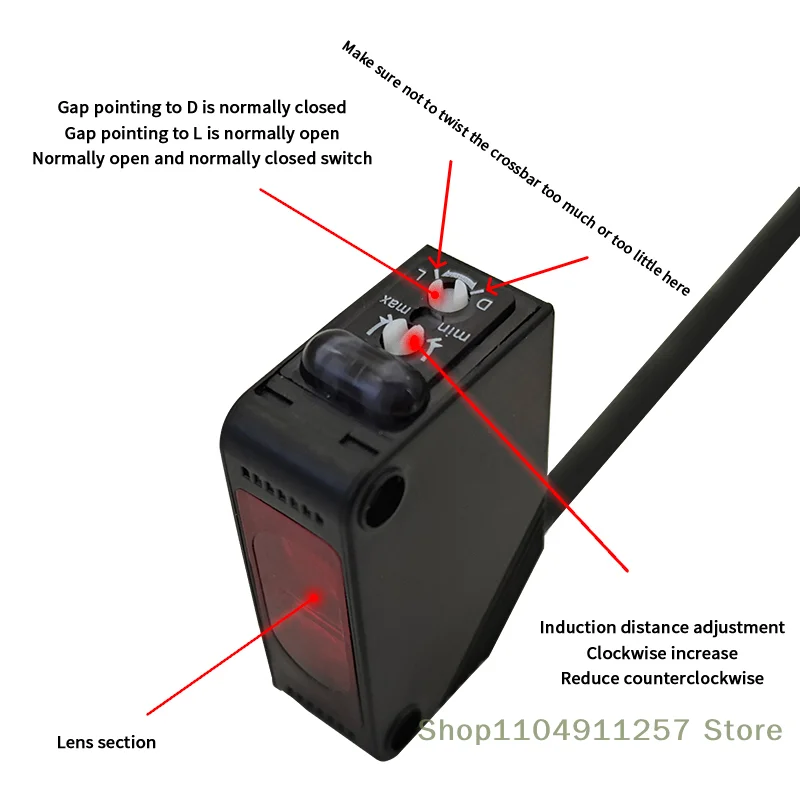 E3Z-D61/D81/D62 Saklar Reflektif Umpan Balik Sensor Optik Difusi Saklar Sensor Deteksi Sebaliknya Jarak Deteksi 2M