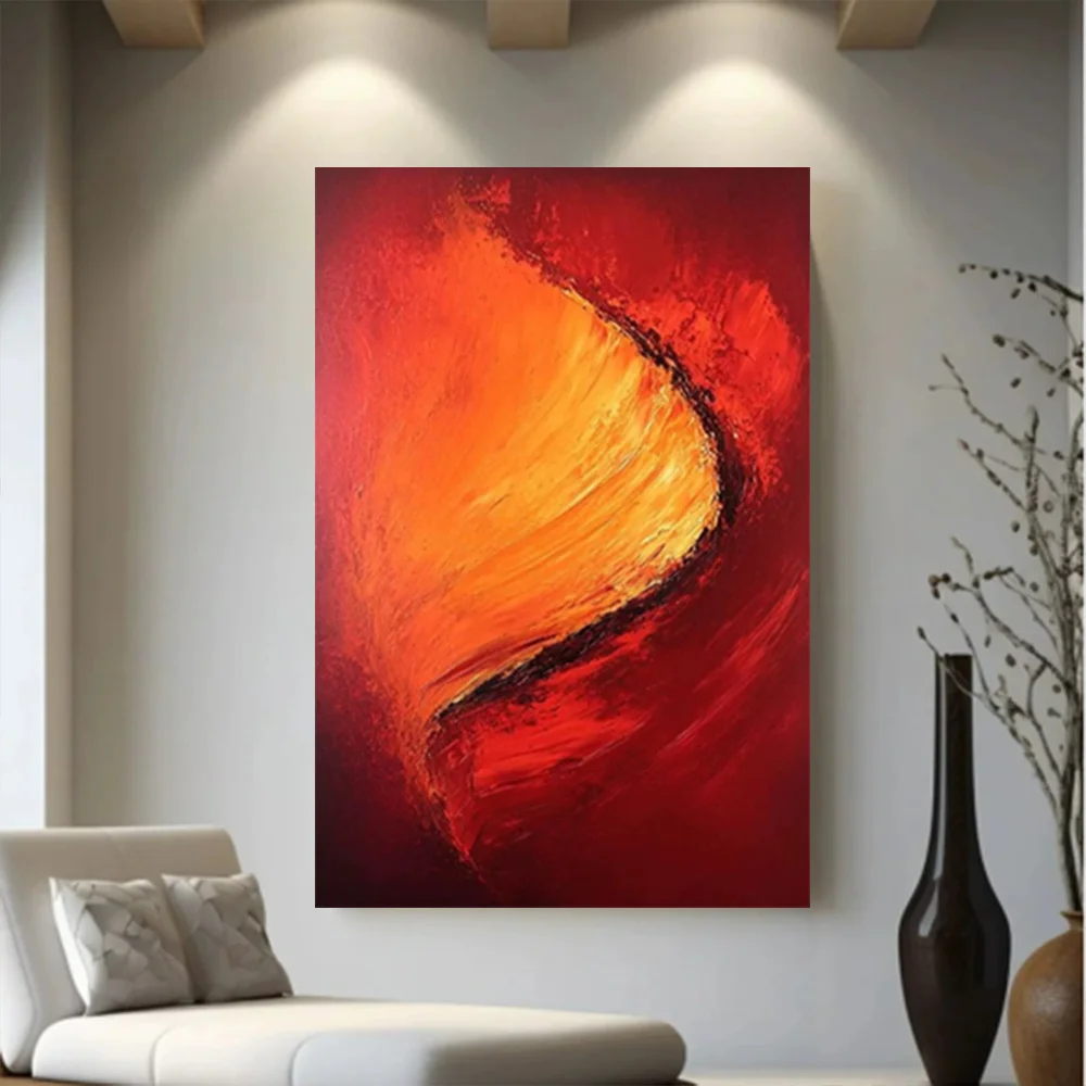 

100% hand drawn Red Sea abstract oil painting original wall painting home living room decoration paint interior aesthetics