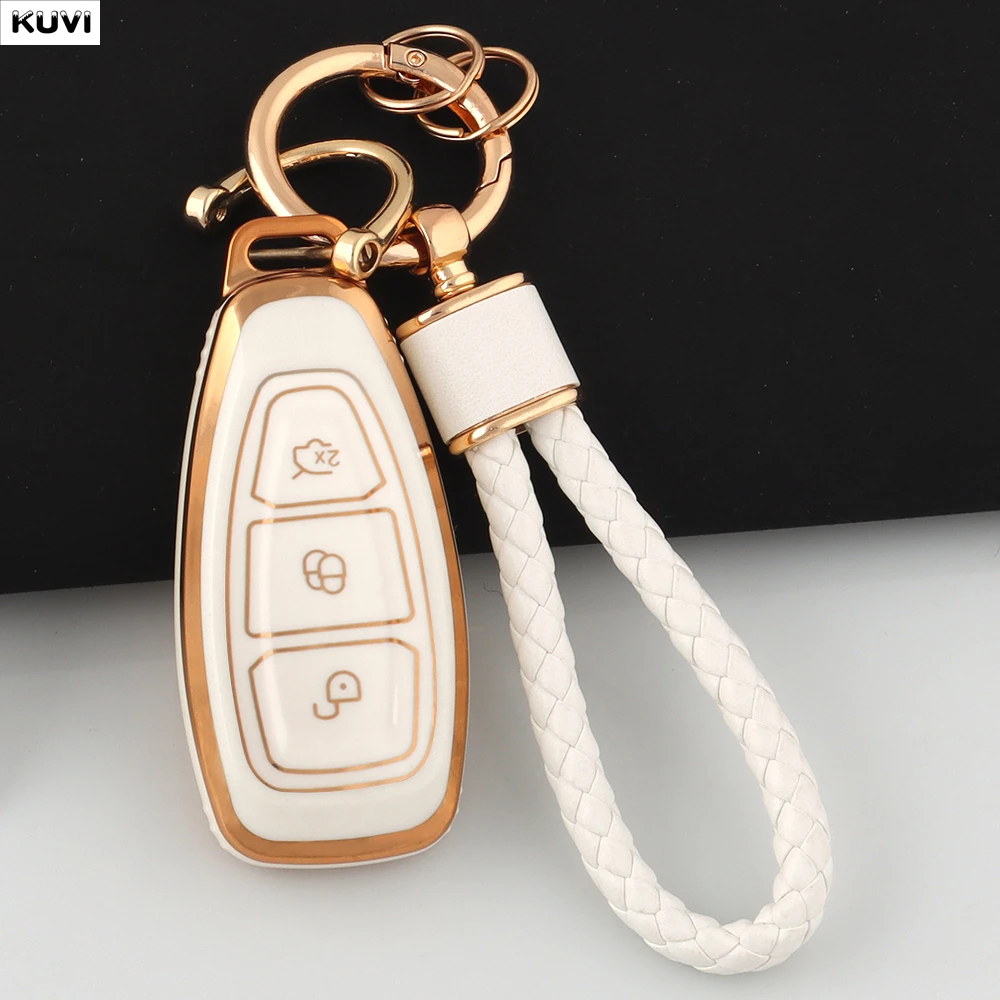 Neue TPU-Autoschlüsselhülle für Ford Focus 3 4 ST Mondeo MK3 MK4 Fiesta Fusion Kuga Ecosport, Schutzhülle für Schlüsselanhänger, Zubehör – Detail 7