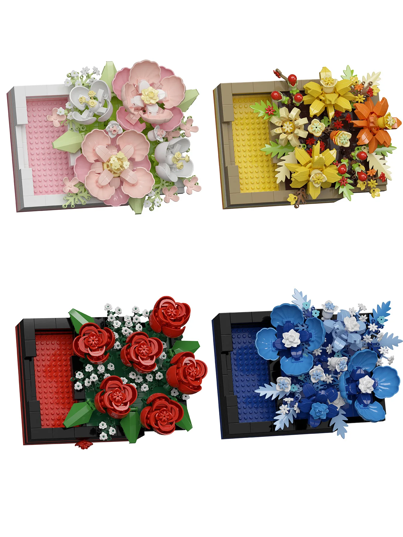 5 Arten von Blumenbox-Bausteinen, ewig haltbare Blumen-Bausteine, DIY-Tischdekoration, Geburtstagsgeschenke, Festgeschenke – Detail 14