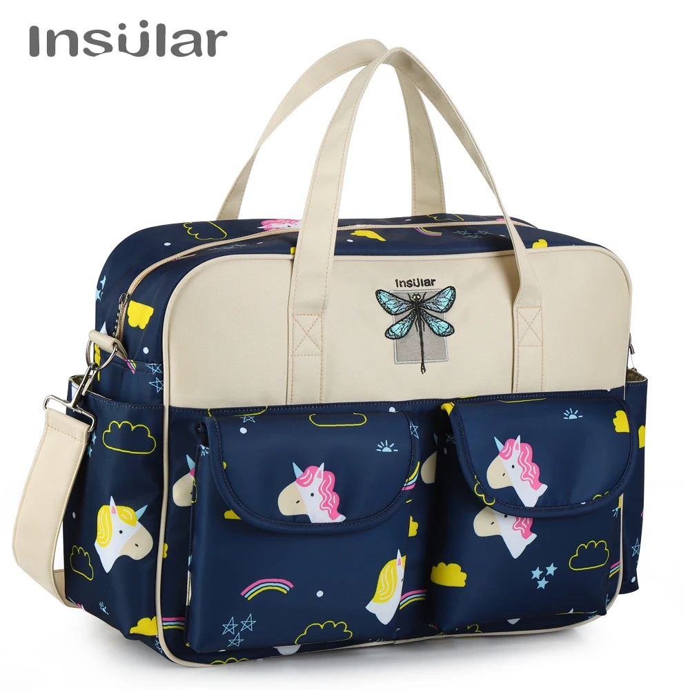 Insular New Style Waterproof Diaper Bag Large Capacity Messenger Travel Bag Multifunctional Maternity Mother Baby Stroller Bags