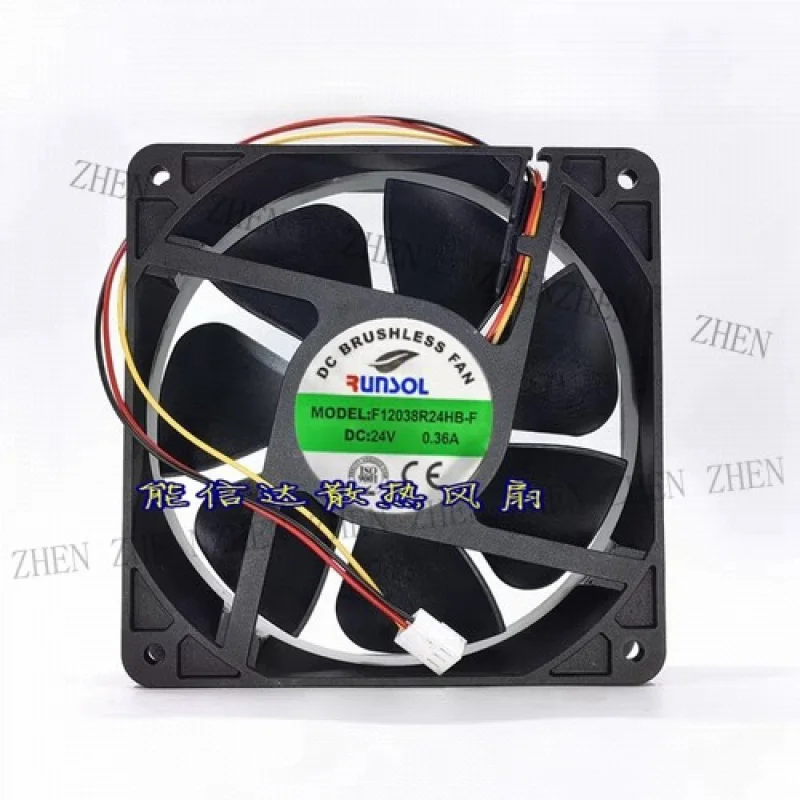 Y 1 Pc.  FOR  DC brushless fan MODEL: F12038R24HB-F DC24V 0.36A 12cm 3 pin  Cooling Fan