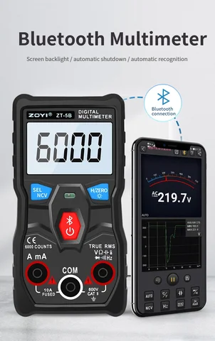 ZT-5B Digital 6000 siffror Professionell Analog Multimeter AC/DC Ström Spänning Mini Testare True RMS Bluetooth Multimeter 8 best sales Bluetooth-multimeter - №6