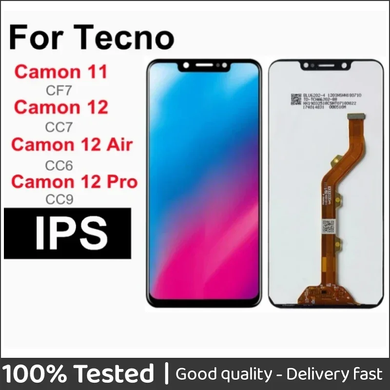 For Tecno Camon 11 CF7 12 Air CC6 CC7 LCD Display Touch Screen Digitizer Assembly For Tecno Camon 12 Pro CC9 LCD