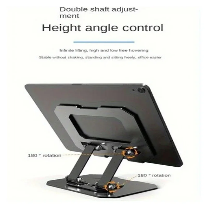 

360 ° Вращающаяся подставка для планшета, металлический регулируемый складной настольный держатель, совместимый с ноутбуком Ipad Pro/Air/Min 4,7-12 дюймов