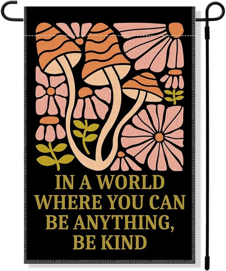 RZHV In a World Where You Can Be Anything Be Kind Double-Sided Garden Flag for Outdoor House Yard Sign Garden Decor Parade,  IIC