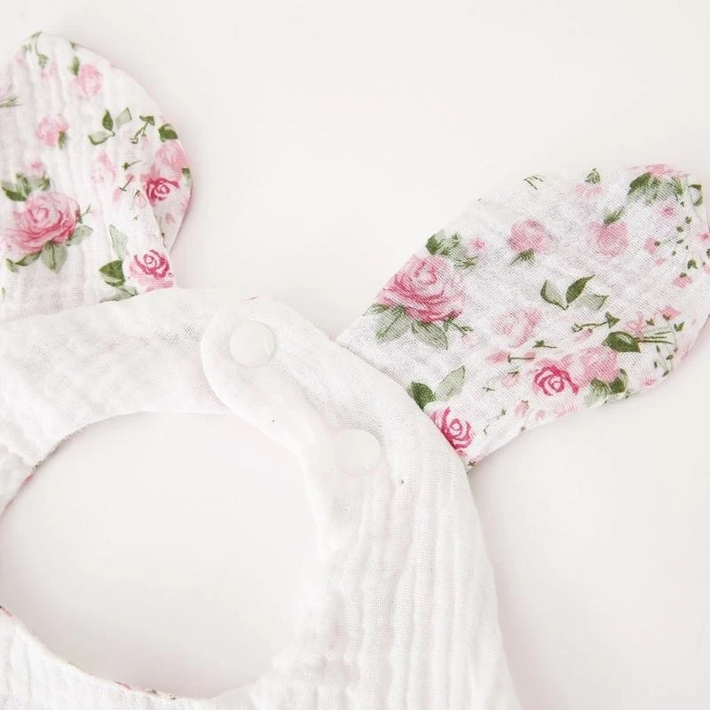 

J15U Baby Saliva Towel Lovely Print Newborns Teething Bib Unisex Cartoon Toddler Mouth Wipe Cloth 4-Layer for Eating Nursing