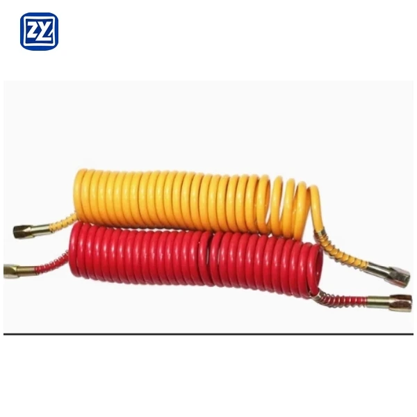 Factory Direct Flexible Red Green Black Yellow Spiral Truck Air Brake Coil Brake Hose for Trailer Truck