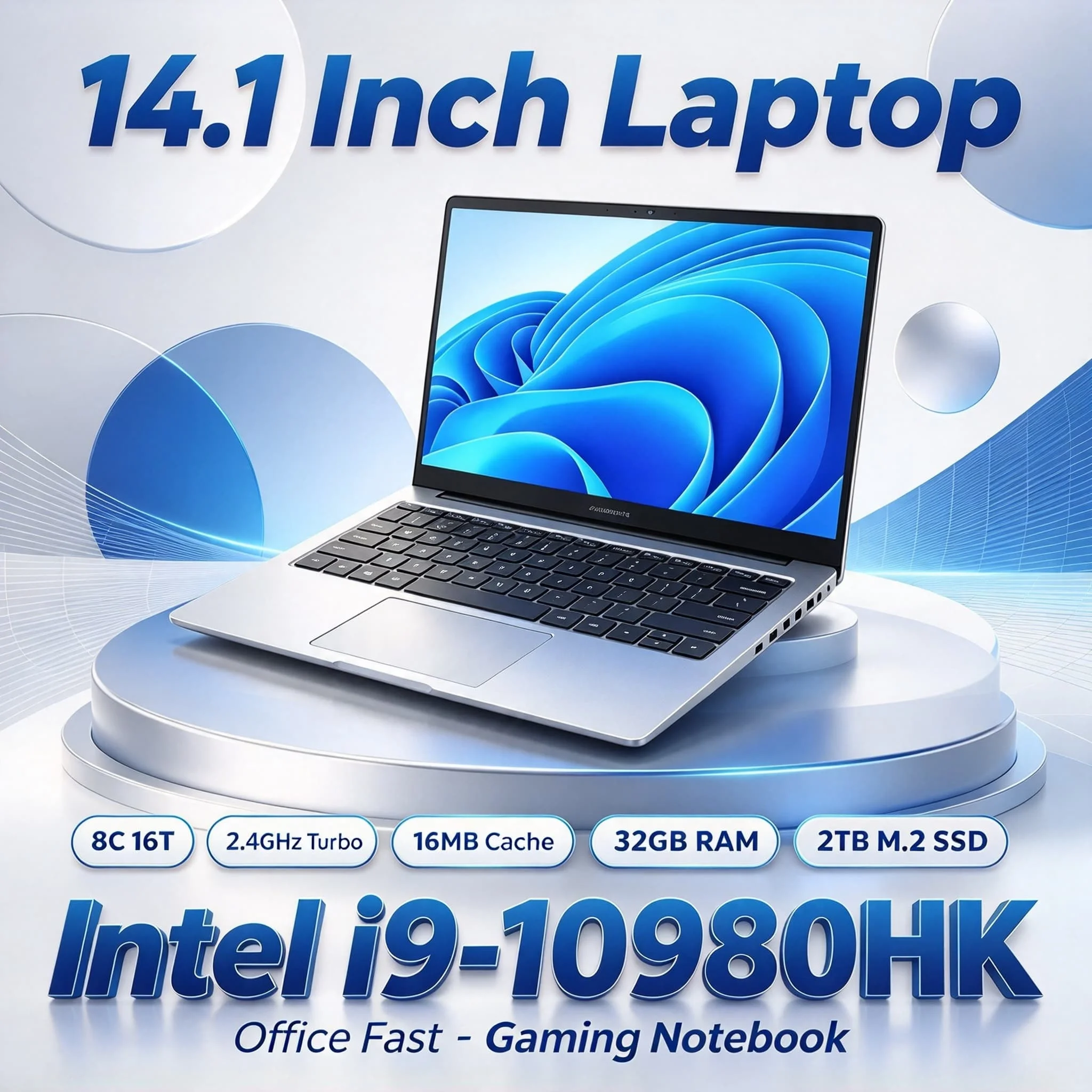 2026 Intel Core i9 10980HK Windows Laptop 14.1 Inch 16GB RAM 1TB 2TB SSD 1920x1080 HD Gaming PC Gamer Pro Max Unit Plus New
