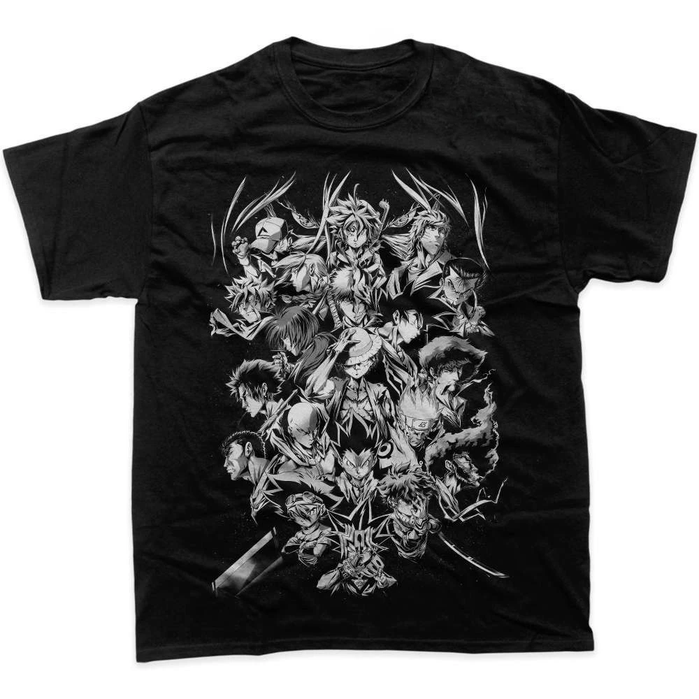 Anime Grafik T-Shirt mit Luffy Goku Motiv Herren 2026 Sommer Mode Übergroßes Street Casual Y2K Top Streetwear Kleidung