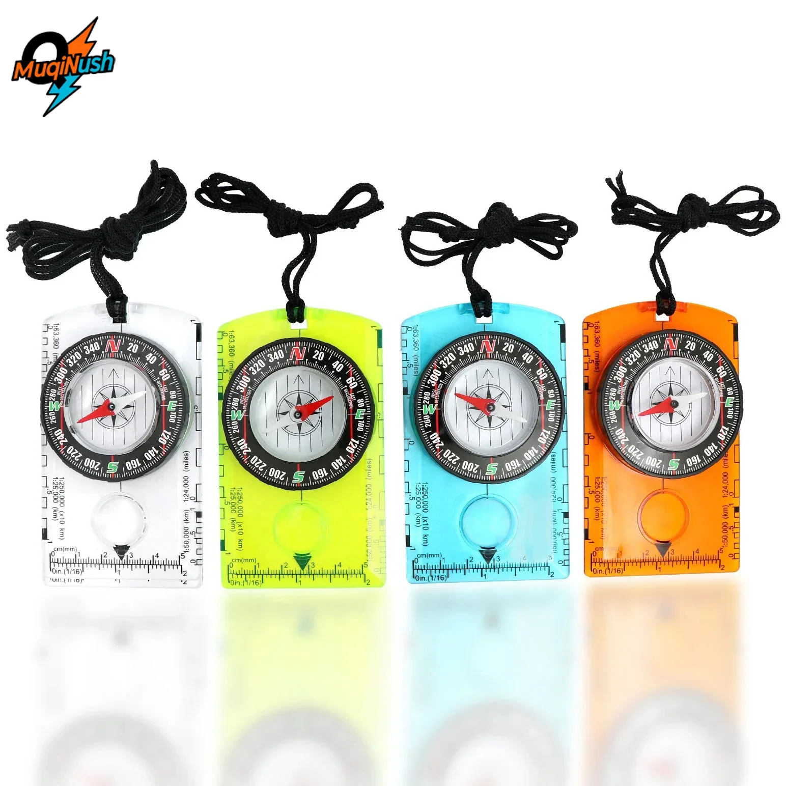 MuqiNush 1Pc Waterproof & Lightweight Small Survival Compass, Advanced Scout Camping Hiking Navigation Orienteering Map Ruler