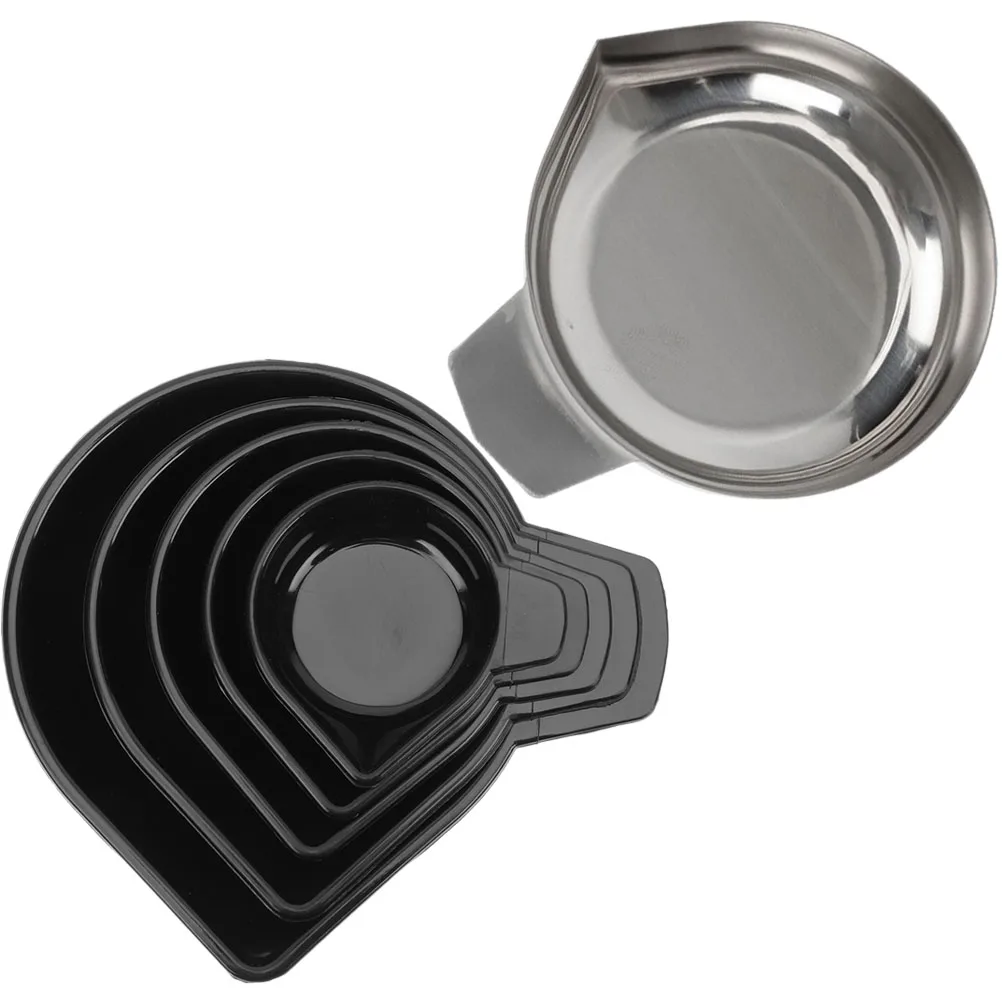 

6pcs Stainless Steel Electronic Scale Trays Weighing Pans for Kitchen Jewelry Cake Shop Stackable Weighting Tray