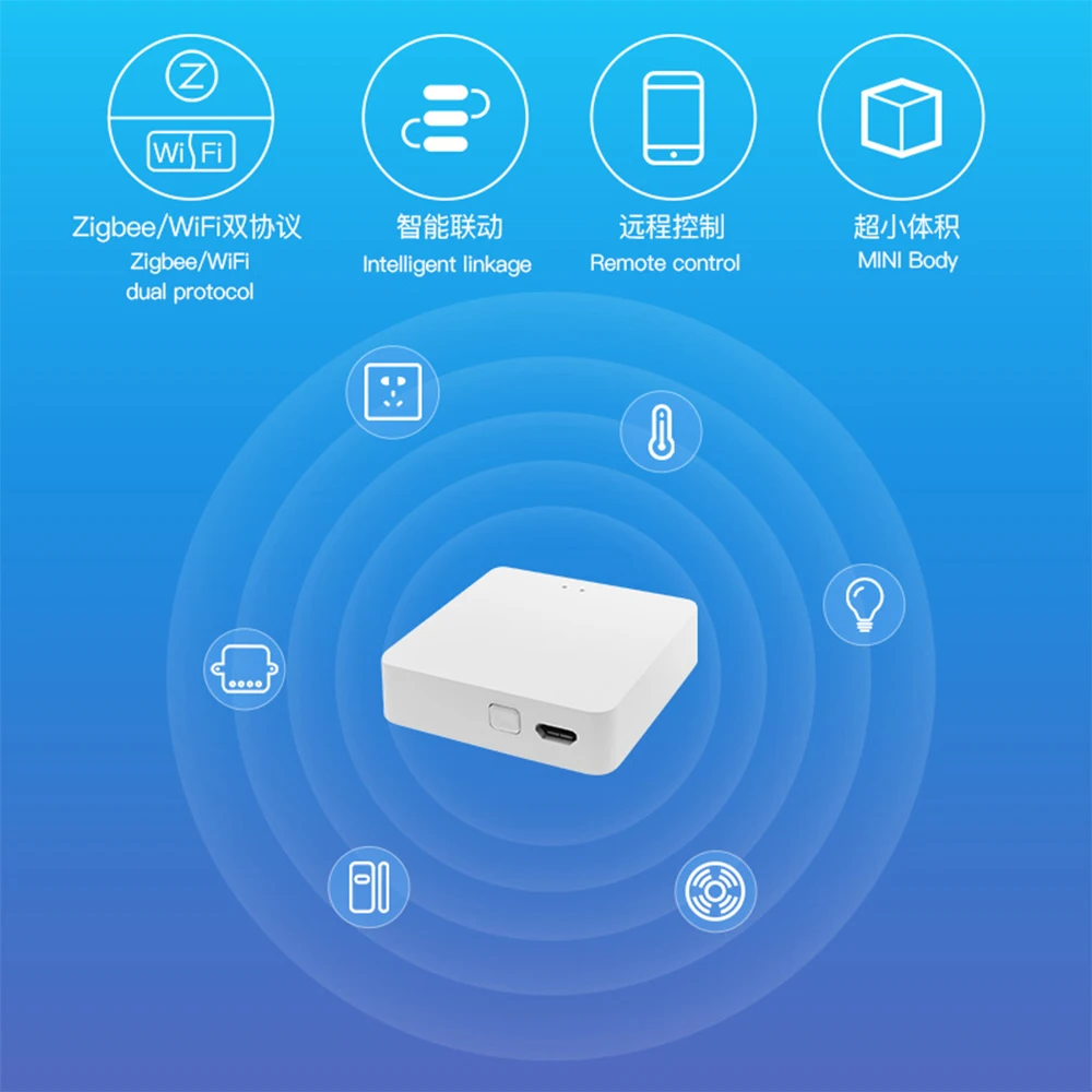 Tuya Zigbee Wireless Gateway Hub Smart Home Central Control System Smart Life App Remote Control Device Works With Alexa Google