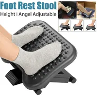 3 Height Position Adjustable Under Desk Footrest At Work with Massage Trigger Point Foot Stool for Home, Office Foot Pain Relief