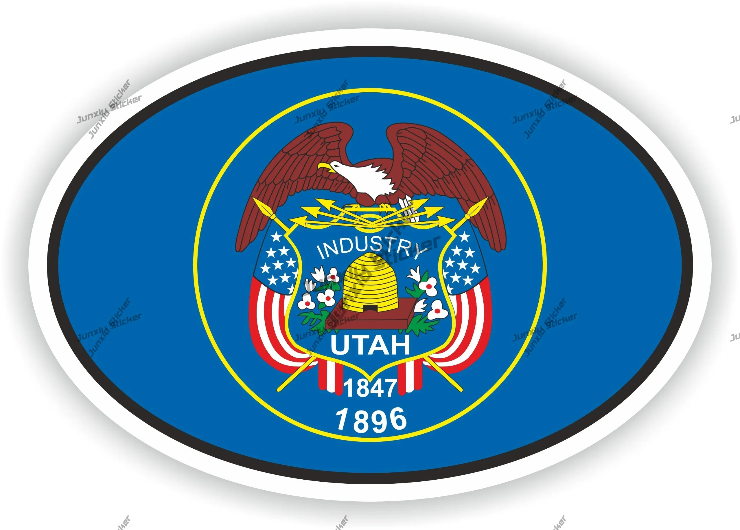 

Utah Oval Flag Sticker Guitar Pickup Camper Bumper Truck Novelty Auto Supplies Scratch-proof Exterior Decal Accessories For Car