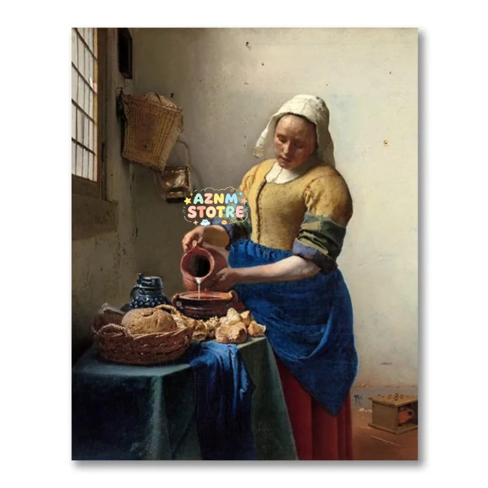 Girl with a Pearl Earring by Johannes Vermeer Gallery Wall Art Canvas Painting Poster The Milkmaid Prints Living Room Decor