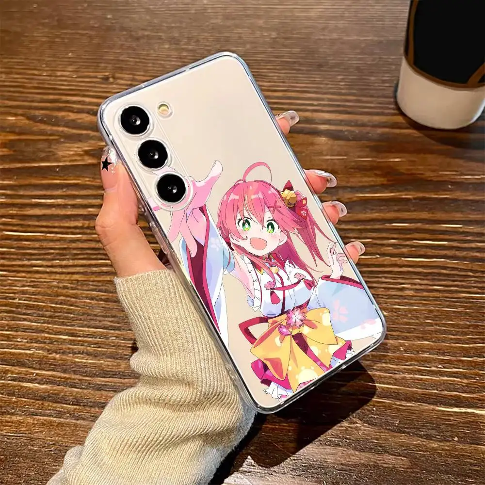 

SAKURA MIKO Cute HOLOLIVE JP Phone Case For SamsungA10 A12 A31 A40 A70 Transparent Cover Case