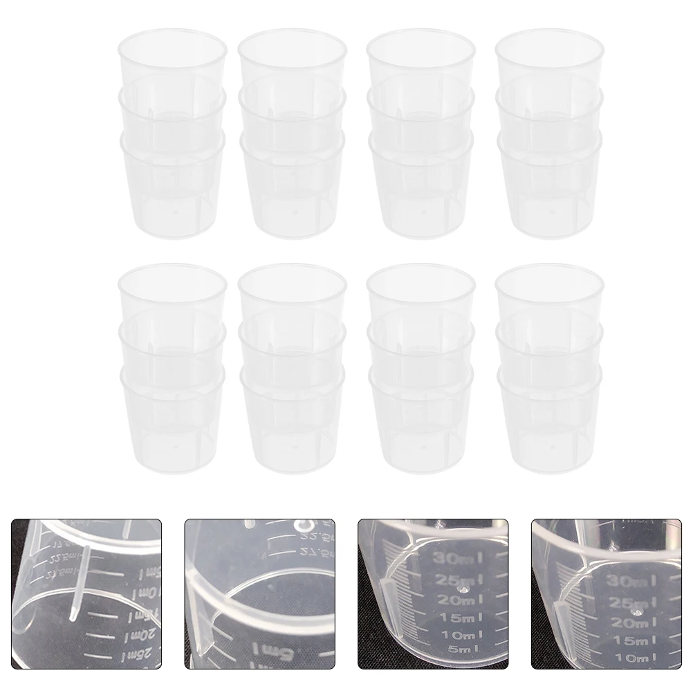

100 Pcs Pet Feeding Measuring Cups Durable Plastic Food Water Bowls Terrarium Reptile Accessories Easy Clean Scale Cups Simple