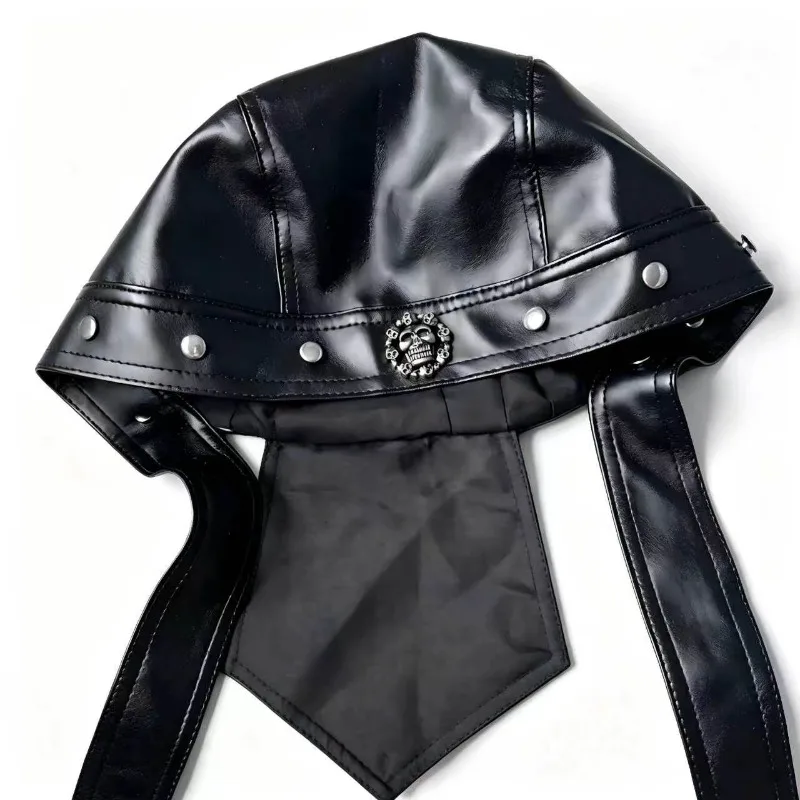 Motorcycle Headscarf Leather Pirate Style Punk Moto Sports Cycling Balaclava Retro Motorbike Riding Hood Headgear