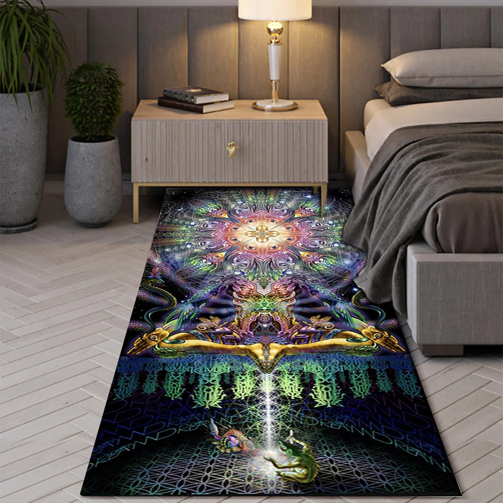 Indian Bohemian Seven Chakras Carpet Mandala Yoga Meditation Flower of Life Flower Suitable Bedroom Room Decor Anti-slip Rugs