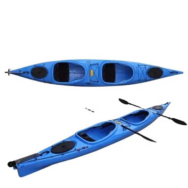 

2024 Popular 17 Ft One Person Single Seating Plastic PE Sit In Sea Kayak Boat With Accessory