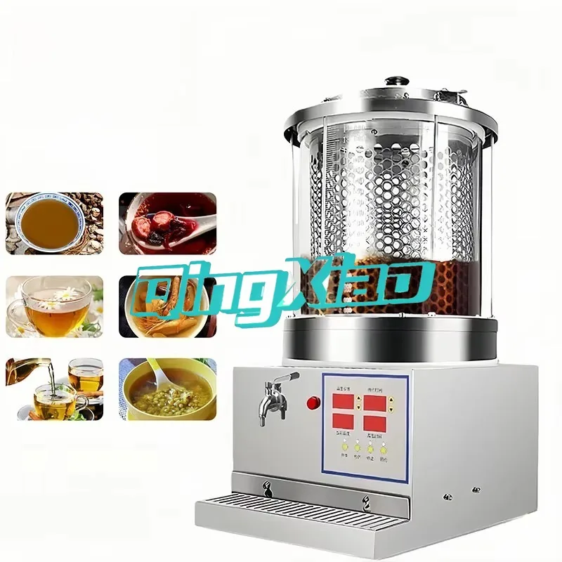 Automatic Closed Micro Pressure Glass Herbal Decoction Machine With Inner Outer Circulation For TCM High Efficiency Durable