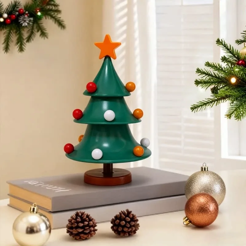 Christmas Tree Ornament Christmas Tabletop Spin Mini Decoration Holiday Gifts ins