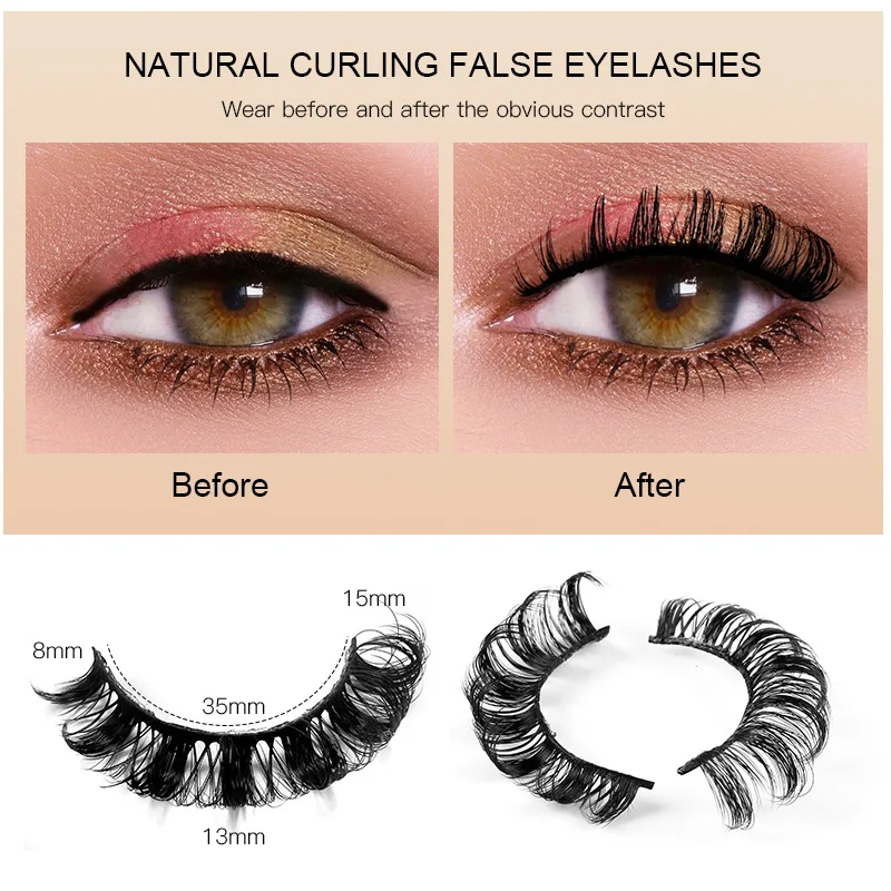 Fox Lashes Natural 3D Cat Eye Lashes Clear Stem False Eyelash Extension Makeup Faux Cils maquiagem Random Distribution
