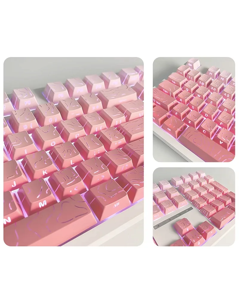 Keycap adaptation wooting step from ace68 key 87 key 108 key purple contour line side engraved light gradual change