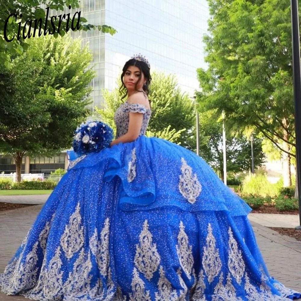 Princess Quinceanera Dresses Ball Gown Sparkly Sweet 16 Year Princess Dresses For 15 Years Vestidos