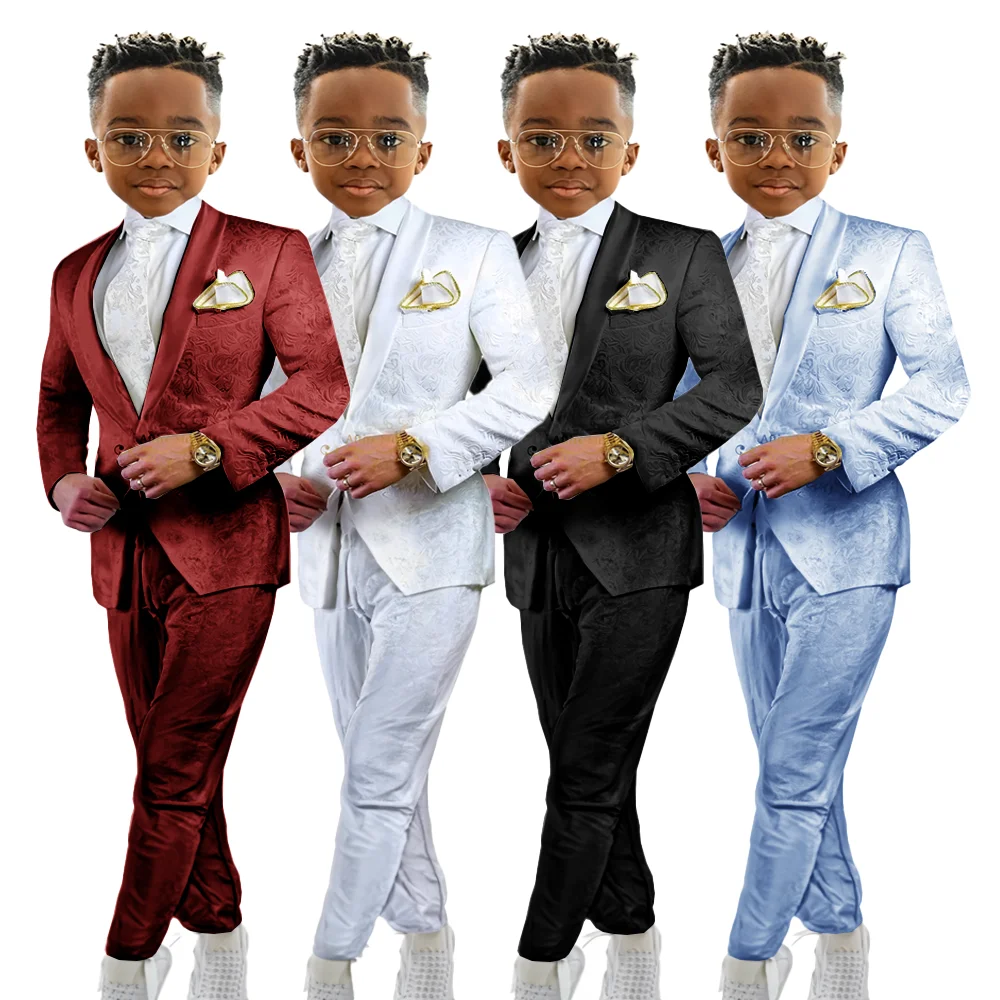 

Floral Boys Suit 2 Piece Set Blazer for Kids Wedding Tuxedo Fashion Jacket Pants Boys Slim Fit Clothes 2-16 Years Old