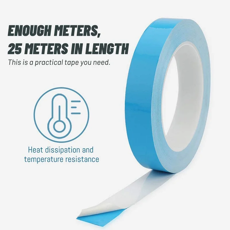 Double sided chip tropical tape, 25m thermal conductive tape, 3/5/8/10/12/15/18/20mm, used for LED PP heat sink