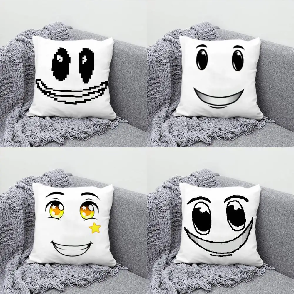 

Face Winning Smile Expression Pillowcases Bedroom Living Room Sofa Home Decor Polyester Cushion Cover with Zipper