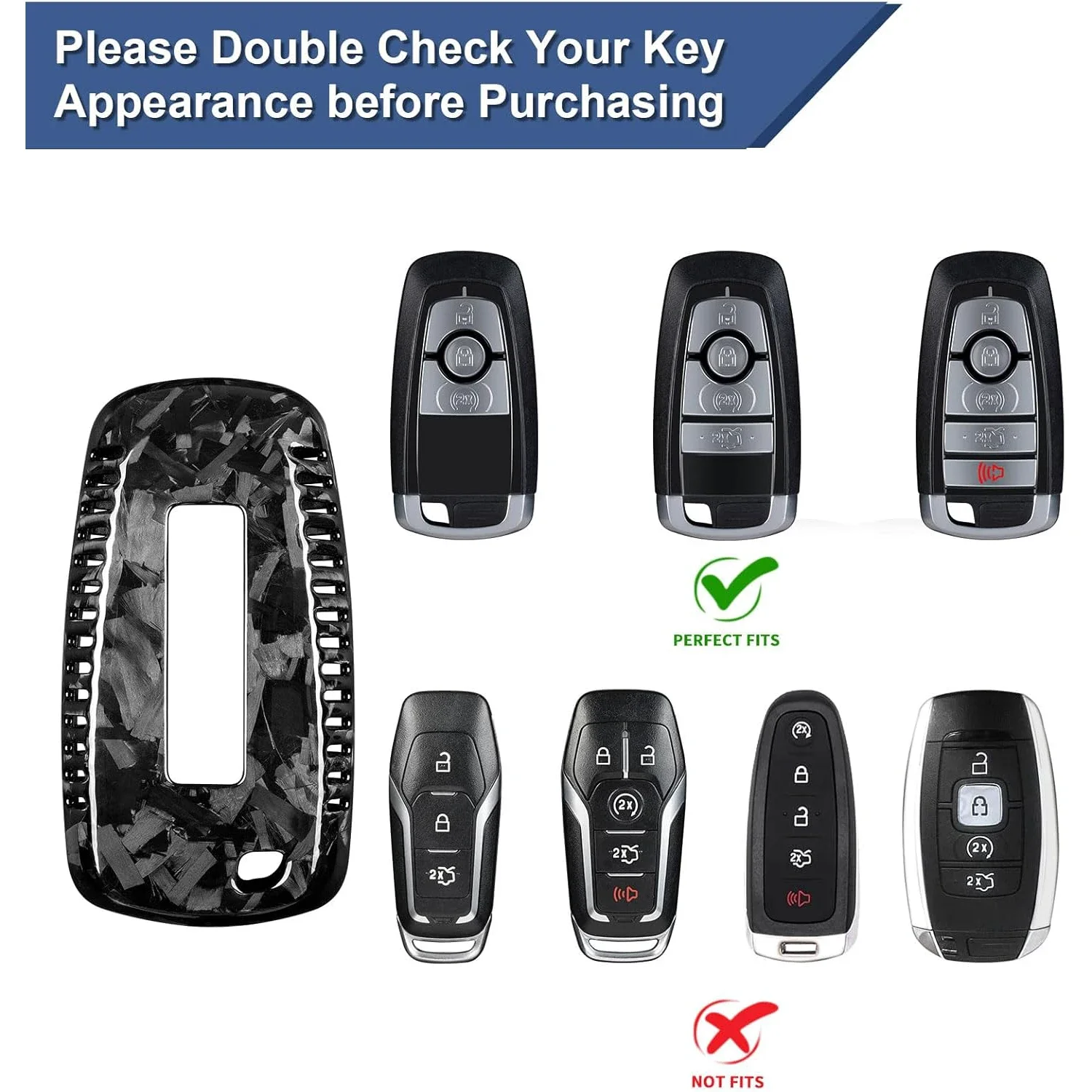 Key Fob Cover For Raptor Bronco Forged Carbon Fiber Key Case For Raptor Bronco Sport Smart Key Shell With Keychain 2024 2025