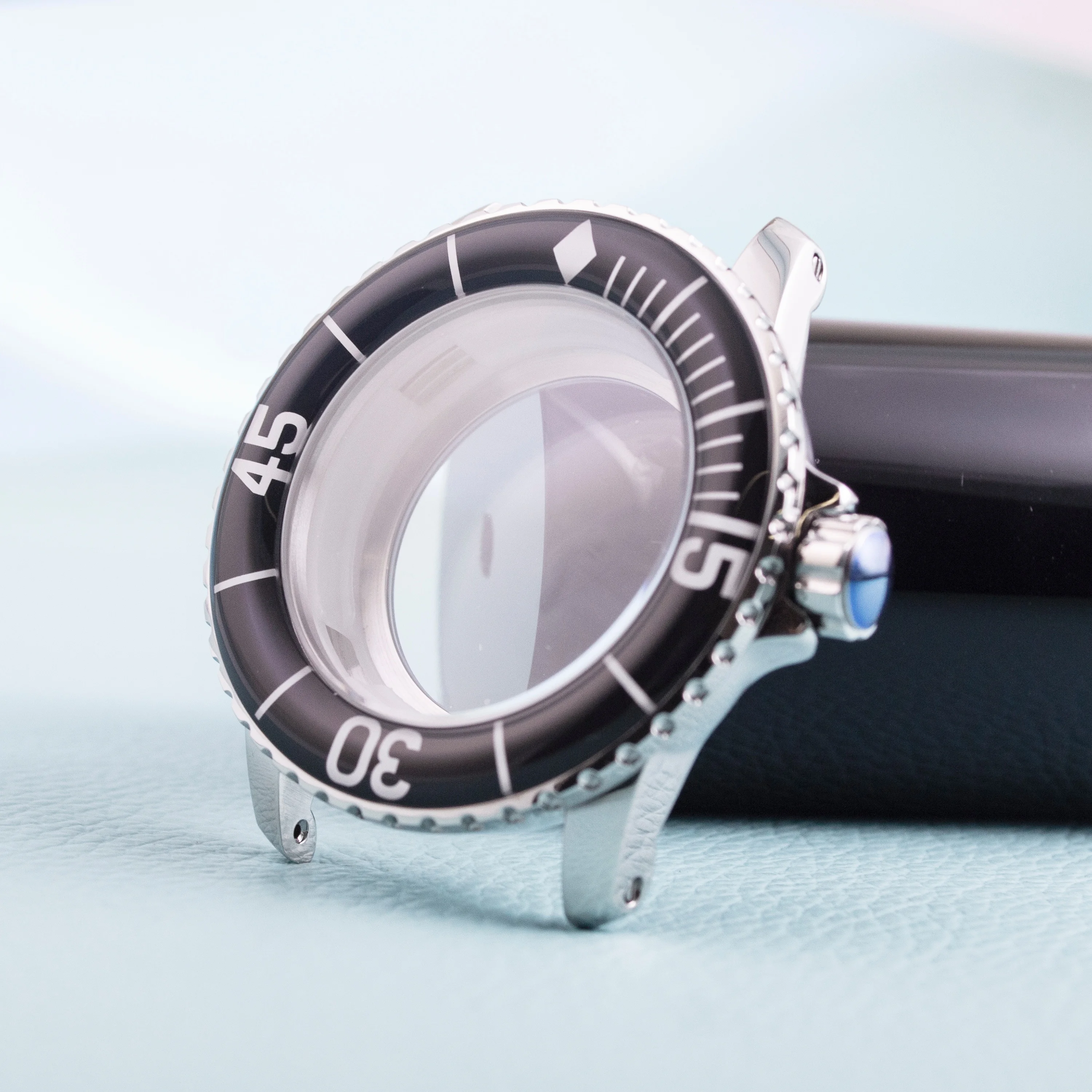 Stainless Steel NH35 Case 45mm Watch Case 10ATM Waterproof for Fifty Fathoms Watch Case fit NH35 Movement Sapphire Glass  Case