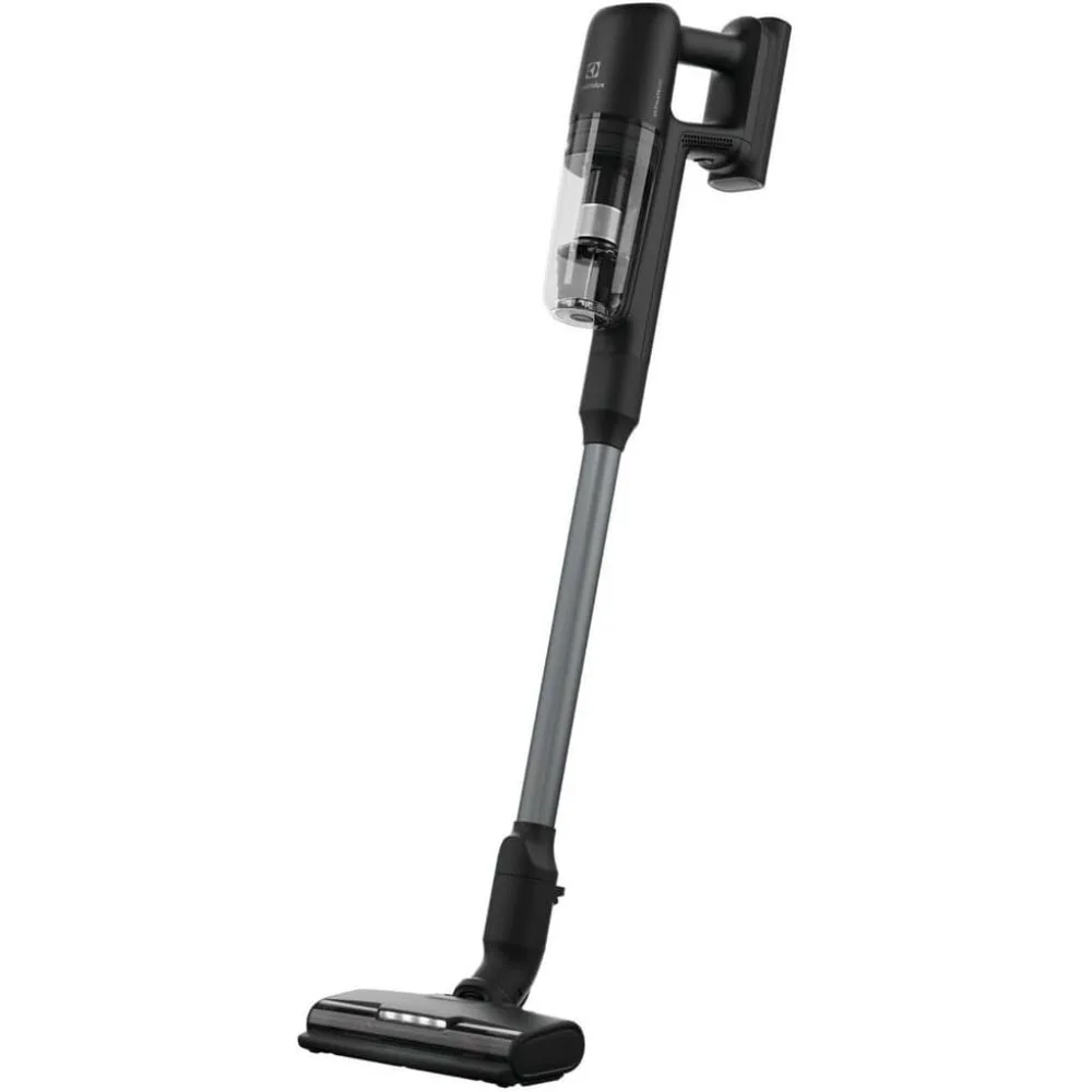 Cordless Stick Vacuum Cleaner with Bristle Nozzle – Lightweight LED Light, Washable Filter – Includes Dust Brush