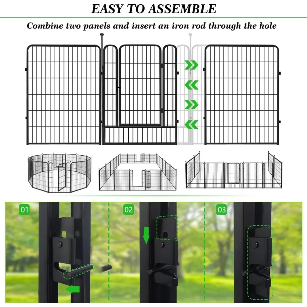 Imagem -03 - Cerca Decorativa do Jardim de Metal Cama de Flor Preta para Afiação de Paisagem Cercas ao ar Livre Pátio e Cachorro Privacy Fence 32 Painéis