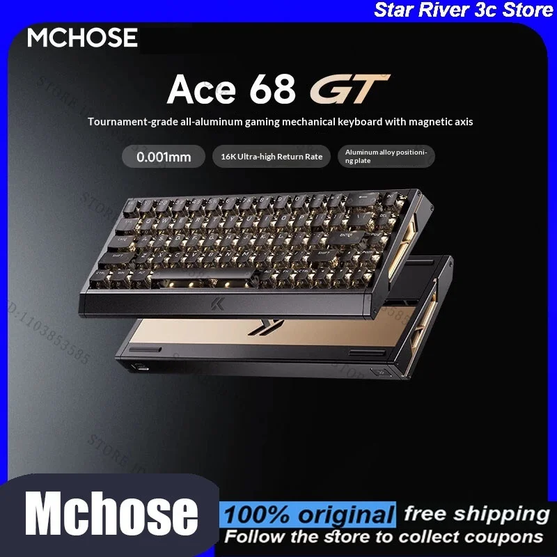 Mchose Ace 68 Gt Magnetic Mechanical Keyboard Full Aluminum 16K Polling Rate 0.001mm Carbon Fiber Plate Gaming Esports Valorant