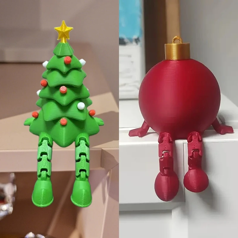 New 3D Printed Christmas Ball Christmas Tree Ornament With Movable Joint Christmas Decorations Festive Tabletop Display Statue