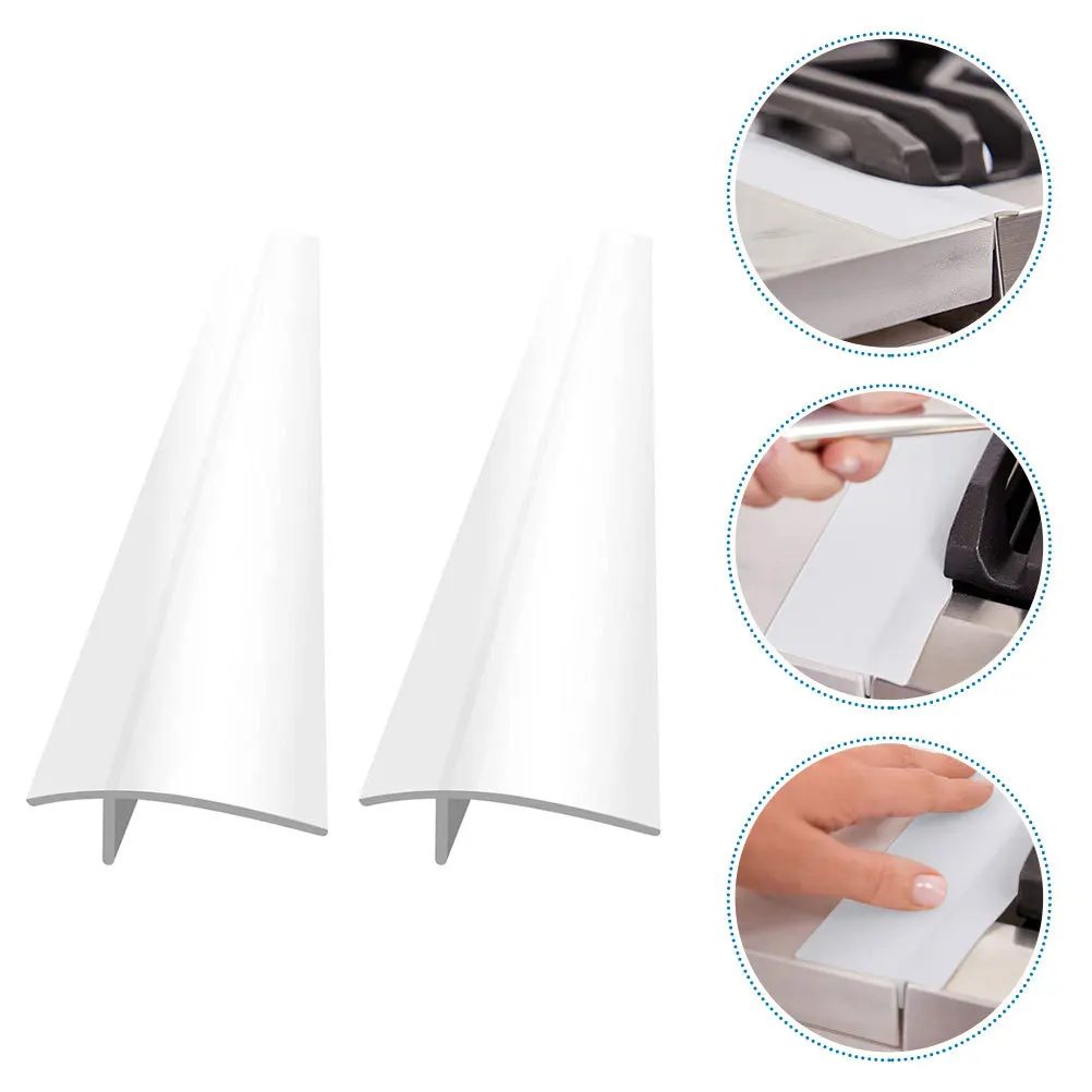 

2Pcs Silicone Stove Gaps Covers Flexible Heat Resistant Protector Seal Slit Filler Kitchen Oven Side Guard