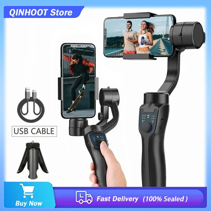 

QINHOOT F8 Handheld 3-Axis Gimbal Phone Holder Anti Shake Video Record Stabilizer for HUAWEI Xiaomi iPhone Smartphone