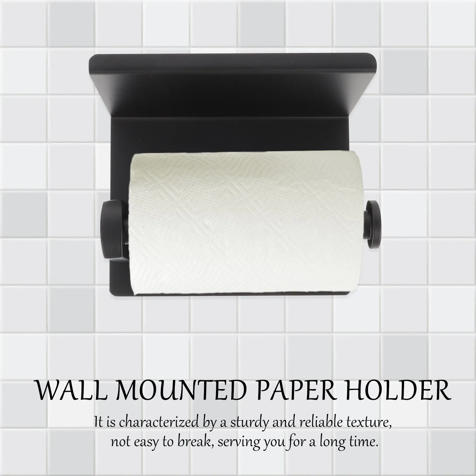 

Wall Mounted Stainless Steel Toilet Paper Holder Thickened Roll Rod Rust Proof Waterproof Moisture Resistant Storage Shelf