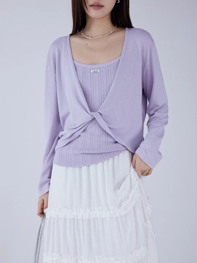 

Fashionable Long Sleeve Knitted Sweater Women's Versatile Ageless Top BORAN Spring New Arrival Korean Style Regular Fit