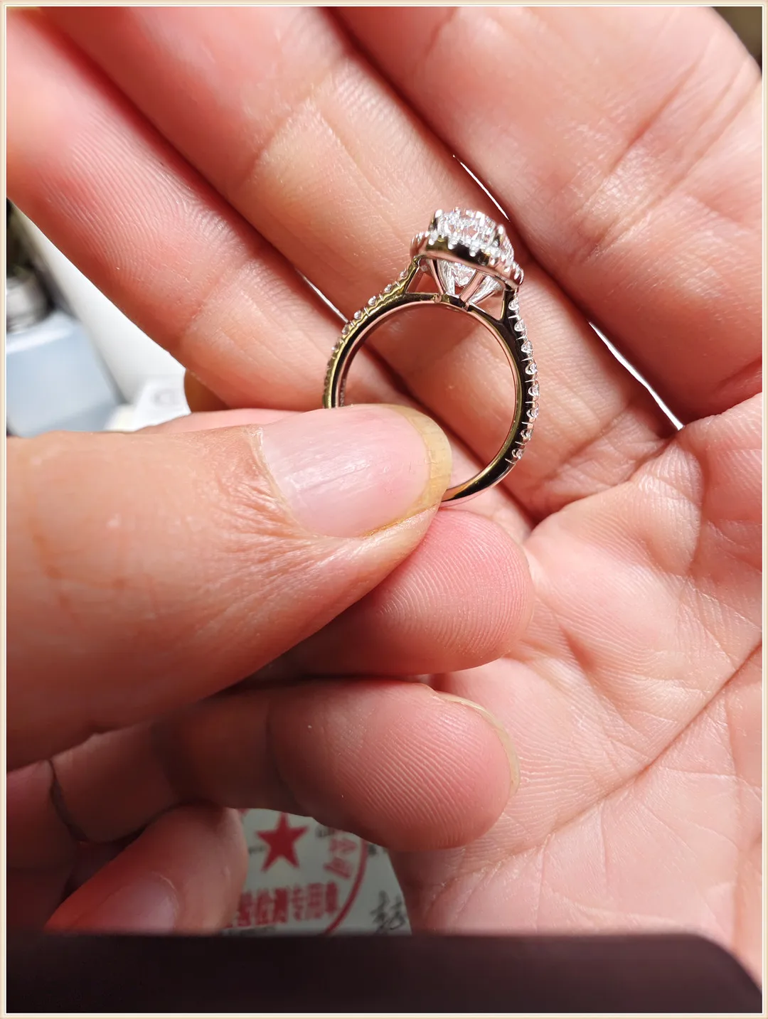 925 silver inset zircon natural zirconia moisanne ring custom female factory wholesale custom