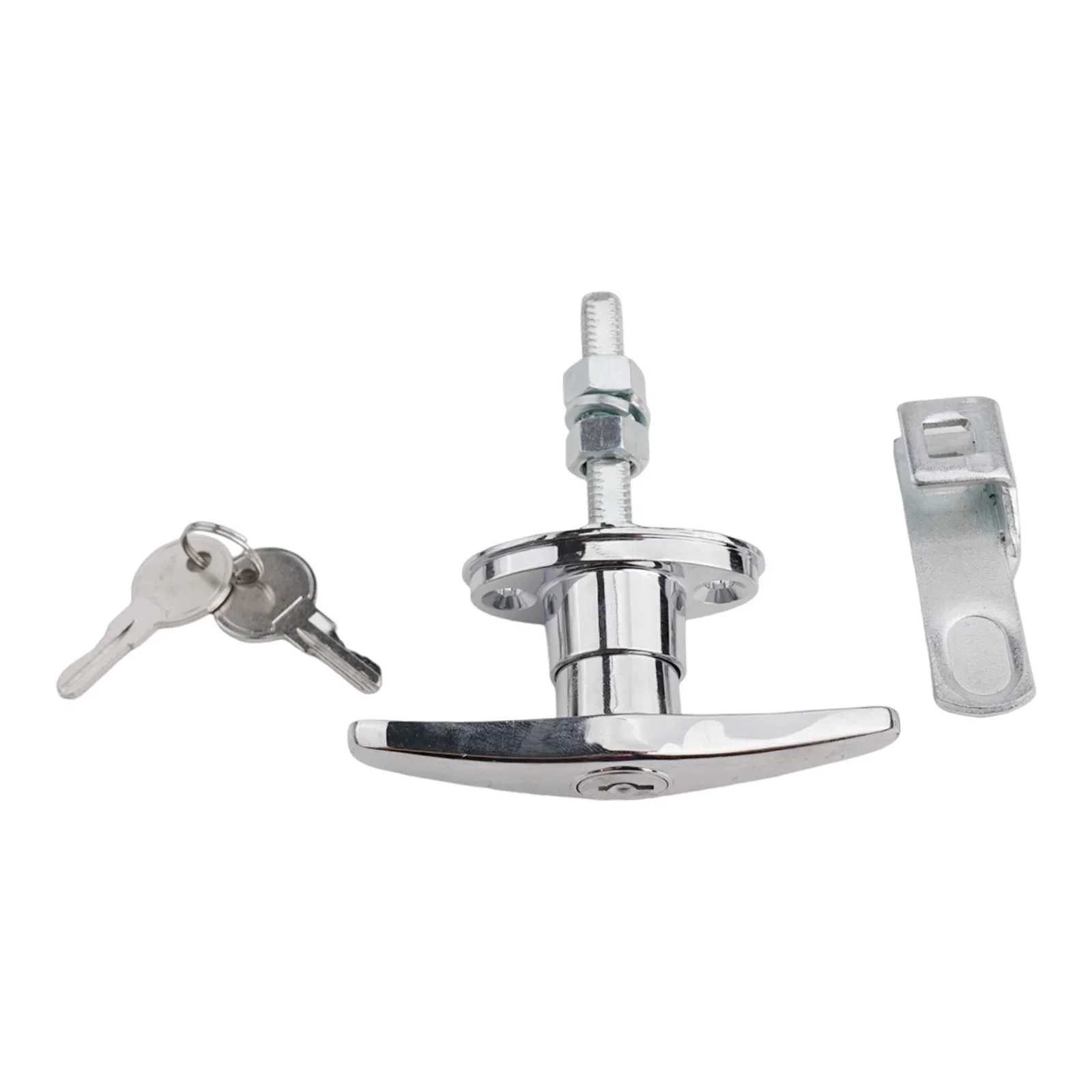 1 Set T-handle Lock Kit With Keys Truck Cap Attachment Keyed Lock Kit Zinc Alloy For Truck Camper Shells Garage Doors