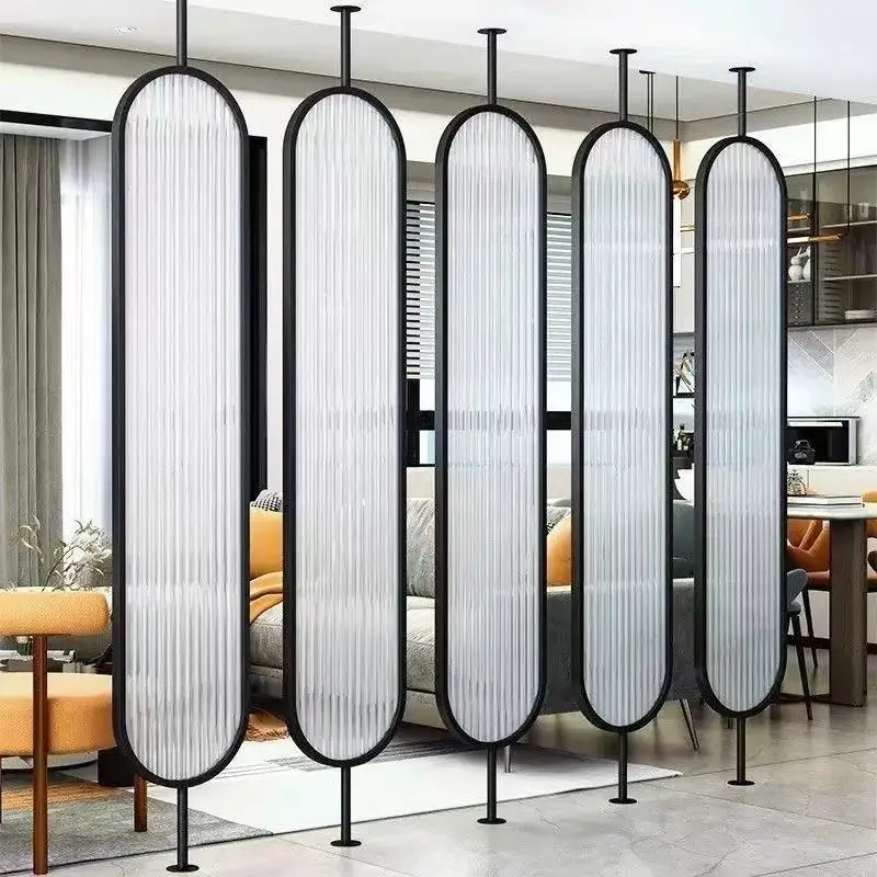 Stainless steel rockery screen Metal wrought iron screen Partition porch grid Hollow decoration