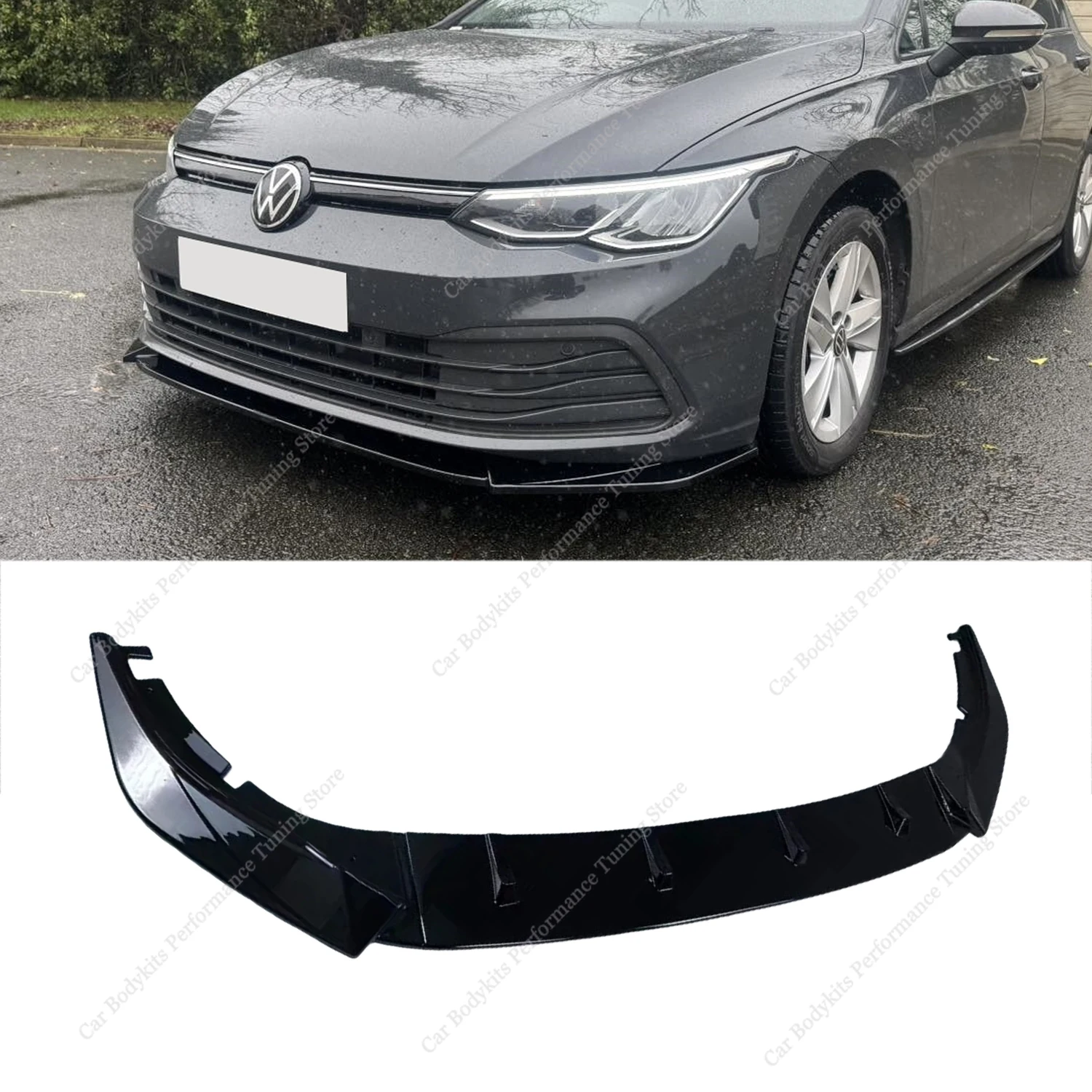 

Maxton Style Car ABS Front Bumper Lip Spoiler Splitter For Golf MK8 TSI TDI Pro Basic Model 2020-2024 Pre-Facelift Bodykits
