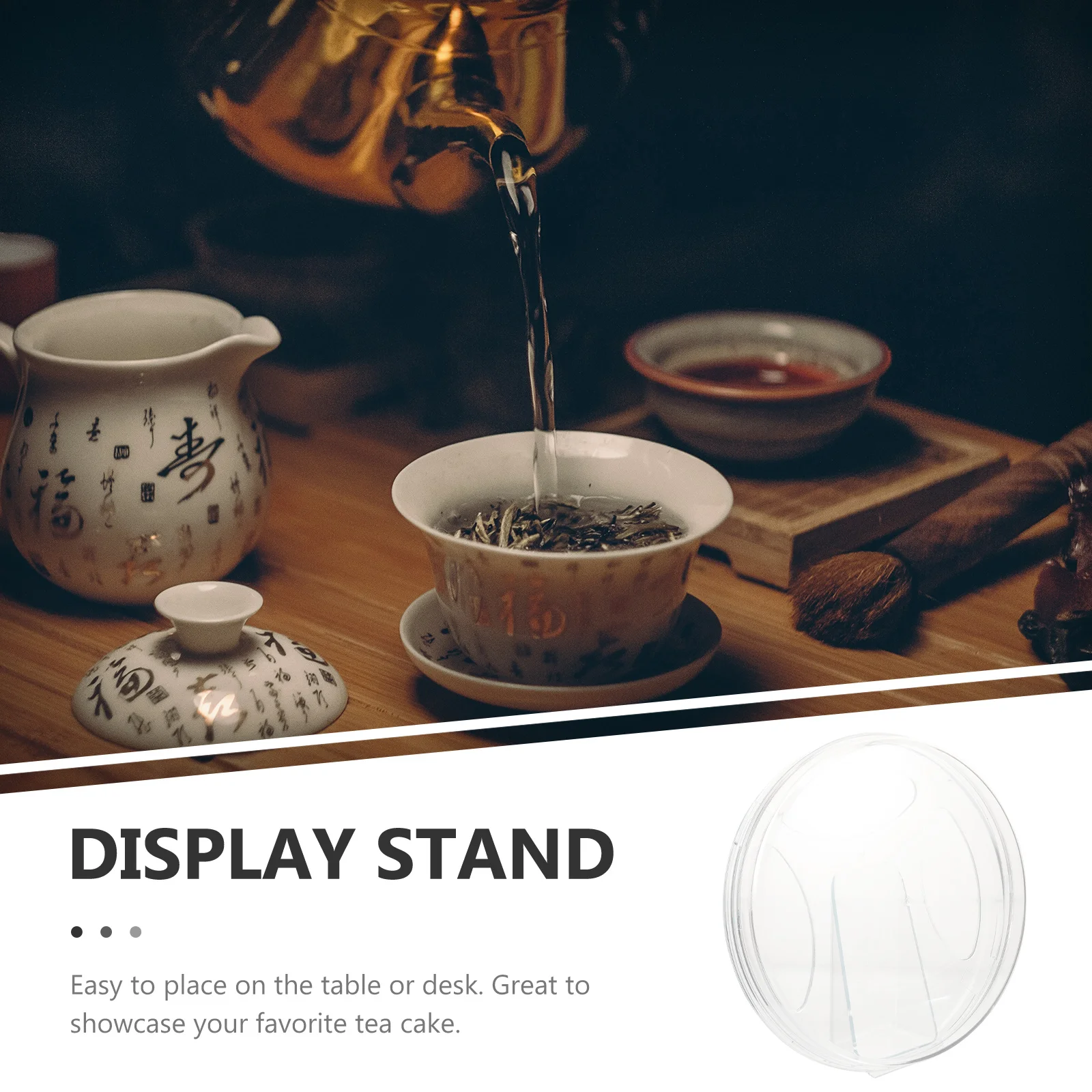 

2Pcs Tea Cake Holder Stand Clear Puerh Tea Box Storage Rack for Table Top Display Shelf Lightweight Easy to Carry Gift Idea