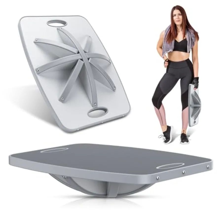 

Усовершенствованная балансировочная доска из дерева с вращением и наклоном на 360 градусов - Нескользящая доска-волнистик с нагрузкой до 227 кг для работы стоя, физиотерапии и